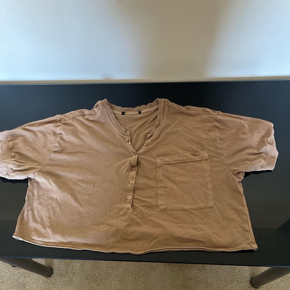 Casual Brown Crop Top